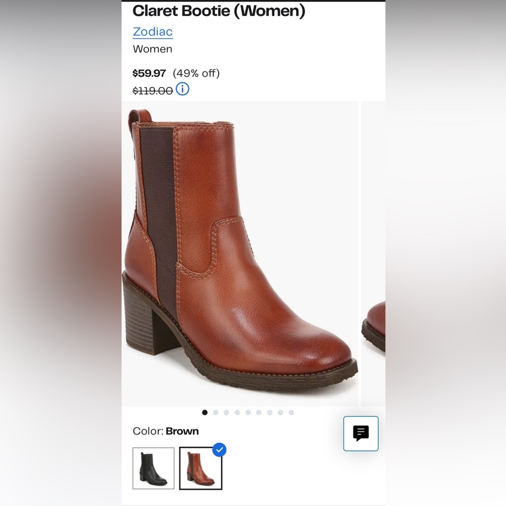 Zodiac Claret Brown Leather Ankle Boots